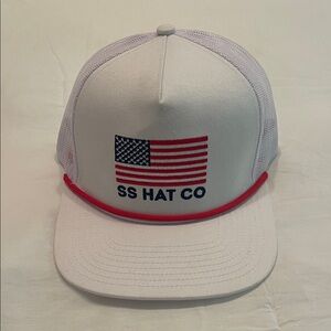 White and Red Trucker Hat